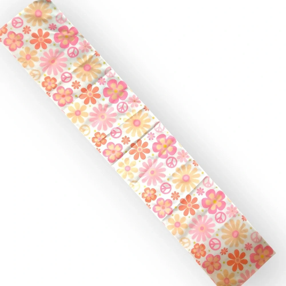 Retro MCM Atomic Pillow Cover and 70s Floral Peace Sign Table Runner Set
